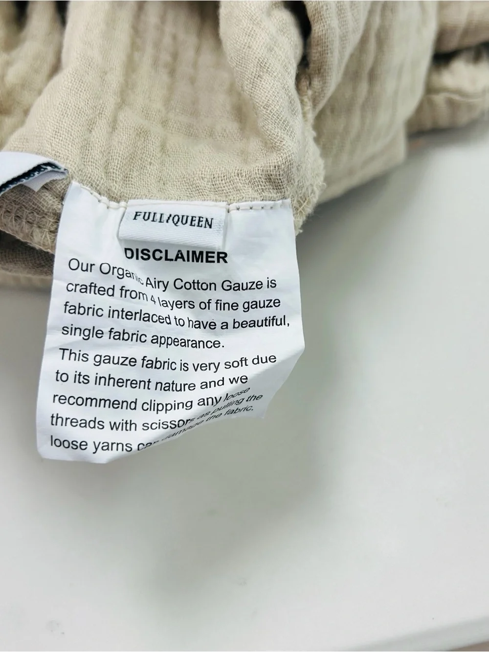QUINCE Organic Airy Gauze Duvet Cover Full/Queen Dune 8192